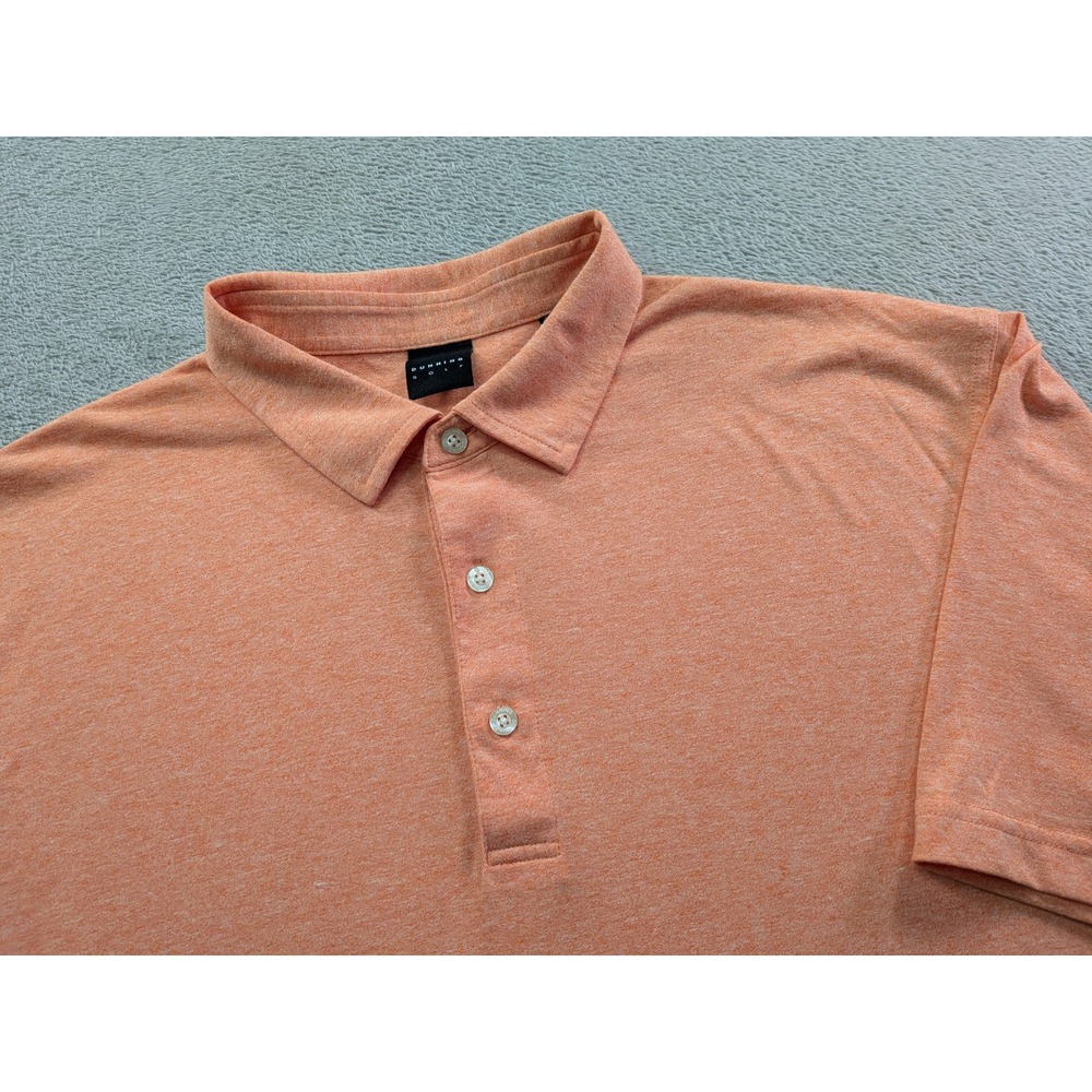 Dunning Golf Mens XL Orange Heather Short Sleeve Polo Shirt DN800956 Sportswear